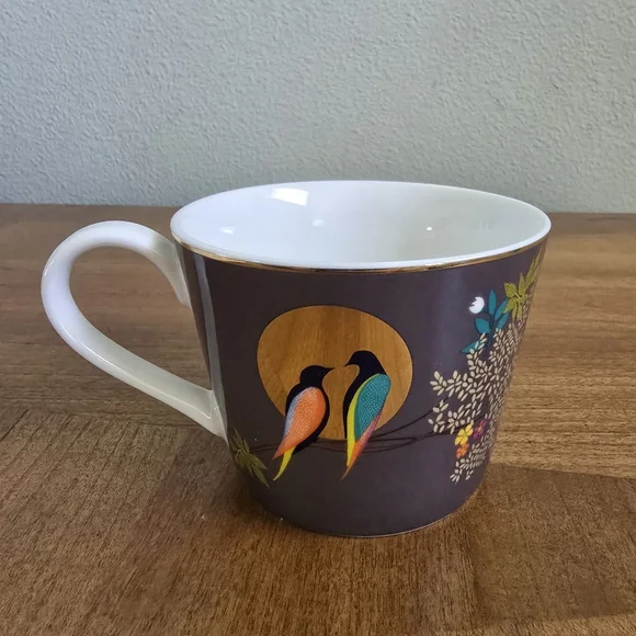 Sara Miller London Portmeirion Chelsea Collection Teacup & Saucer Dark Grey - Picture 10 of 11